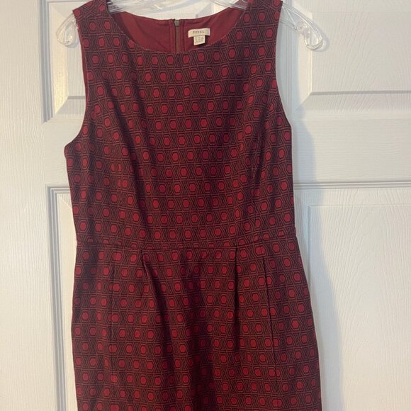 Red and Black sheath dress by Fossil- size 8 - Picture 1 of 6
